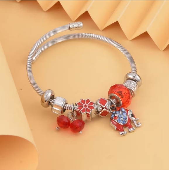 Multi Color Austrian Crystal, MultiGemstone, Enameled Bracelet (6.5-7.5In) in - Picture 2 of 3